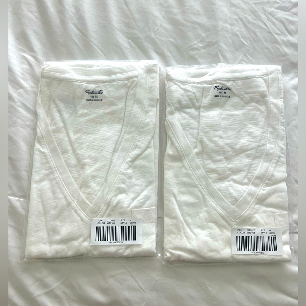 NEW WITH TAGS - 2 Madewell Whisper Tees  in White, size Medium